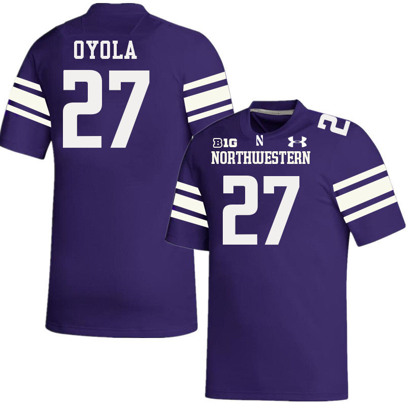 Northwestern Wildcats #27 Jack Oyola College Football Jerseys Stitched-Purple